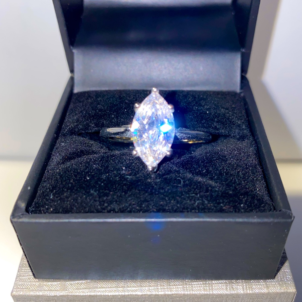 Marquise Cut Costume Jewelry Rhinestone Ring